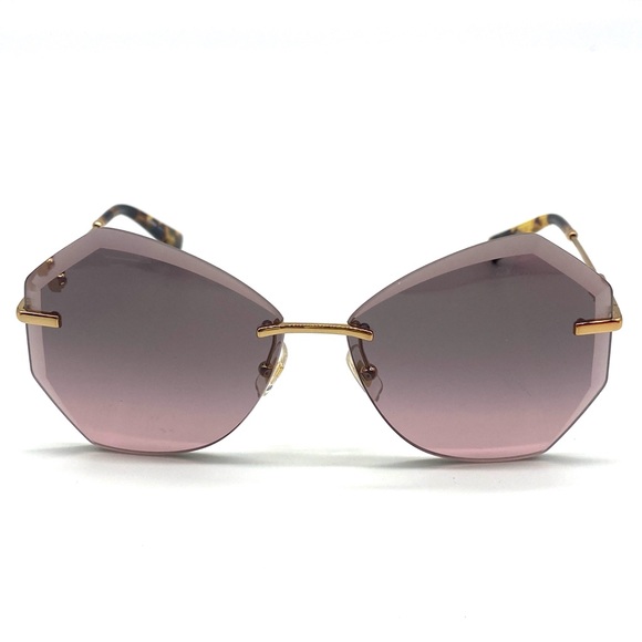 MIU MIU Authentic Scenique Geometric Gradient Gold Tortoise Brown Sunglasses - Picture 1 of 8